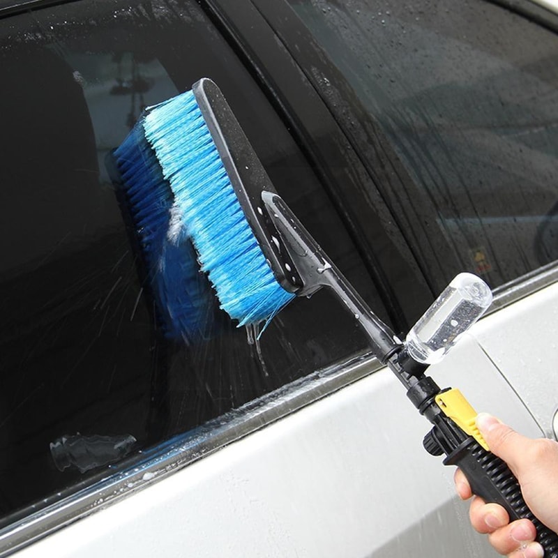 Car Wash Brush with Foam Spray Bottle, Long Handle Soft Bristle Car Cleaning Kit