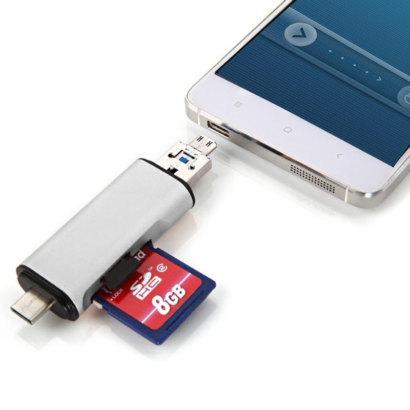 3 In 1 USB C Card Reader OTG Adapter For Micro SD TF USB Devices 6