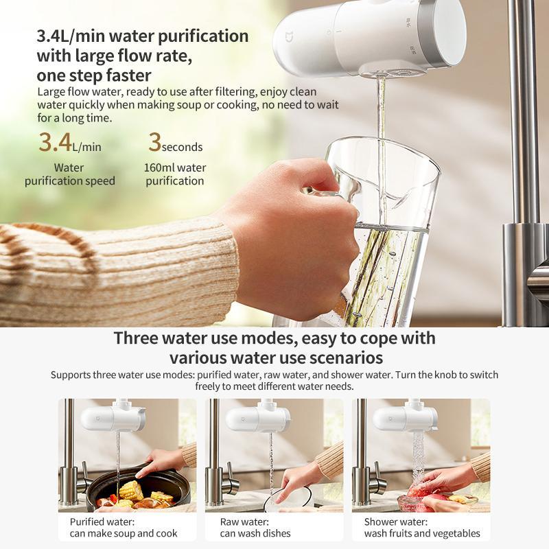 Xiaomi Mijia Faucet Water Purifier Kitchen Faucet Filter Tap Water Filter Attachment for Home Use