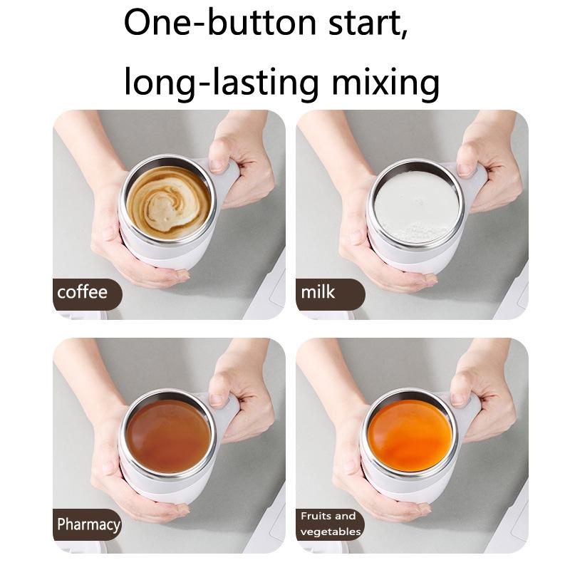 Automatic Magnetic Coffee Mixing Cup Stainless Steel Self Stirring Mug Battery Powered 6