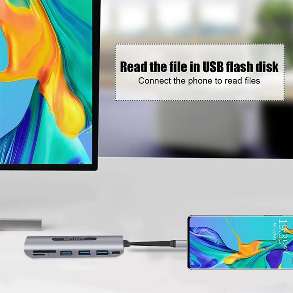 7 In 1 USB C Hub With HDMI PD Charging Multiport Docking Station 3