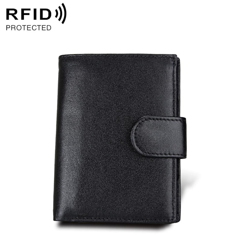 RFID Blocking Leather Wallet Passport Holder for Men with Large Capacity Card Slots