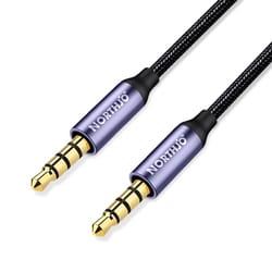 universal 4 pole 3.5mm aux cable male to male stereo audio extension for headphones & car