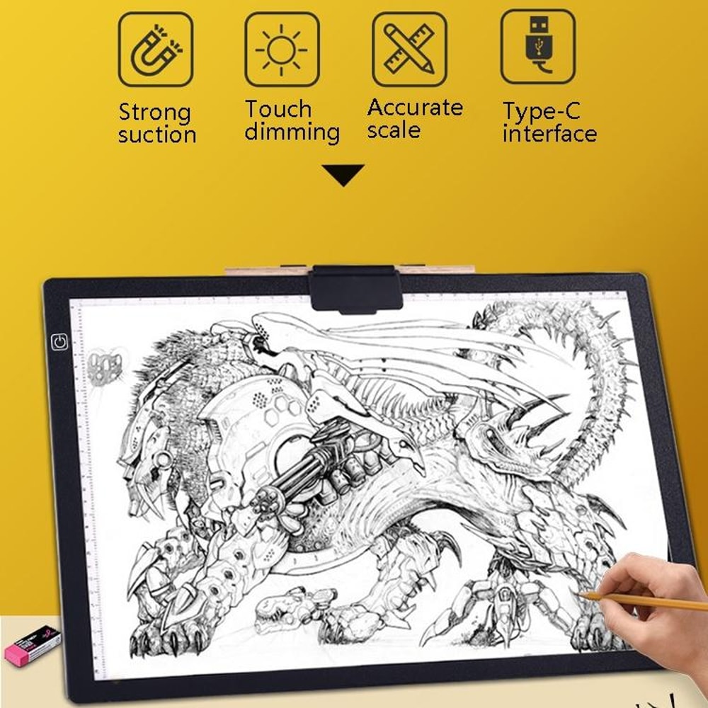 A3 LED Light Pad Tracing Light Box with Magnetic Surface for Drawing Calligraphy & Art