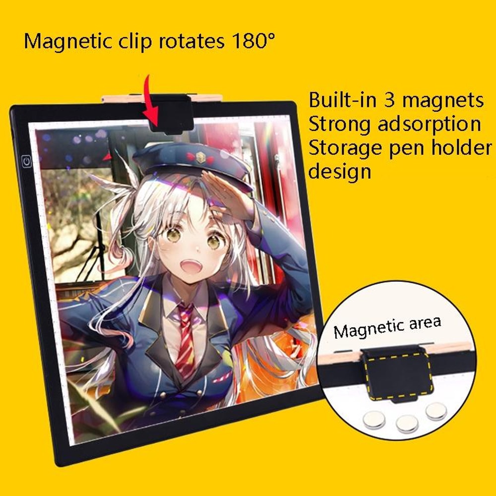 A3 LED Light Pad Tracing Light Box with Magnetic Surface for Drawing Calligraphy & Art