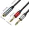 Audio Splitter Cable 635mm Y Stereo Adapter Gold Plated Dual Output For Pro Audio 3