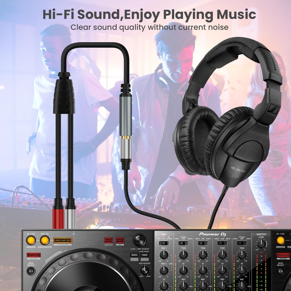 Audio Splitter Cable 635mm Y Stereo Adapter Gold Plated Dual Output For Pro Audio 7