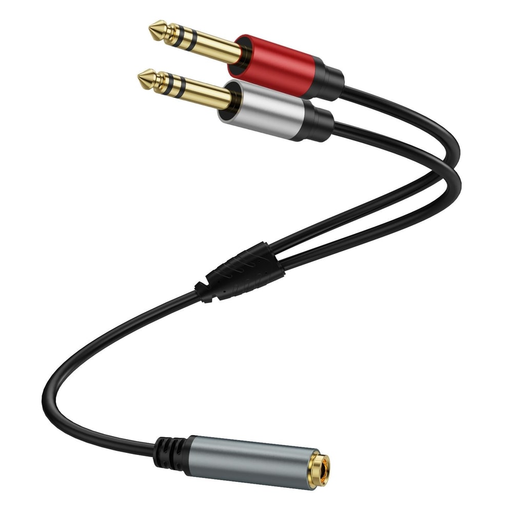 Audio Splitter Cable 635mm Y Stereo Adapter Gold Plated Dual Output For Pro Audio 8