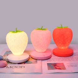 strawberry night light usb rechargeable led silicone bedside lamp