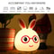 3D LED Rabbit Night Light Touch Control USB Rechargeable Lamp For Kids Bedroom Decor 13