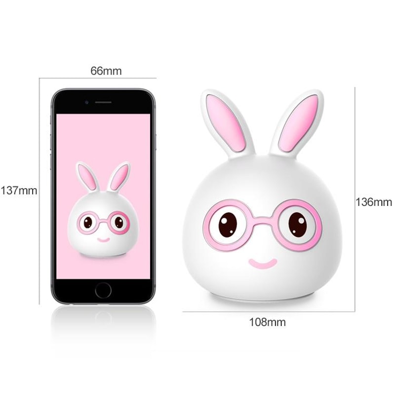 3D LED Rabbit Night Light Touch Control USB Rechargeable Lamp For Kids Bedroom Decor 6