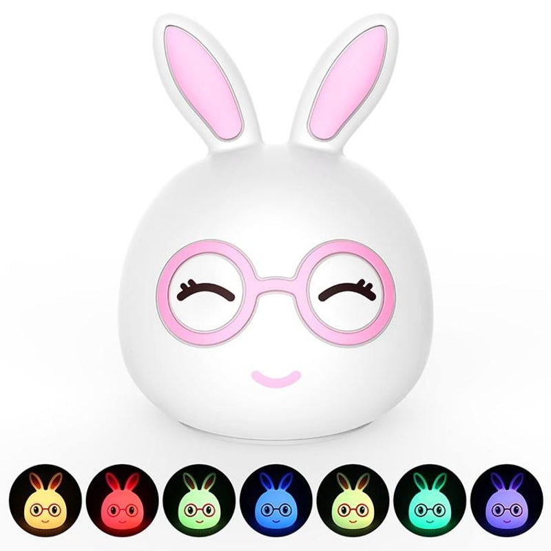 3D LED Rabbit Night Light Touch Control USB Rechargeable Lamp For Kids Bedroom Decor 14