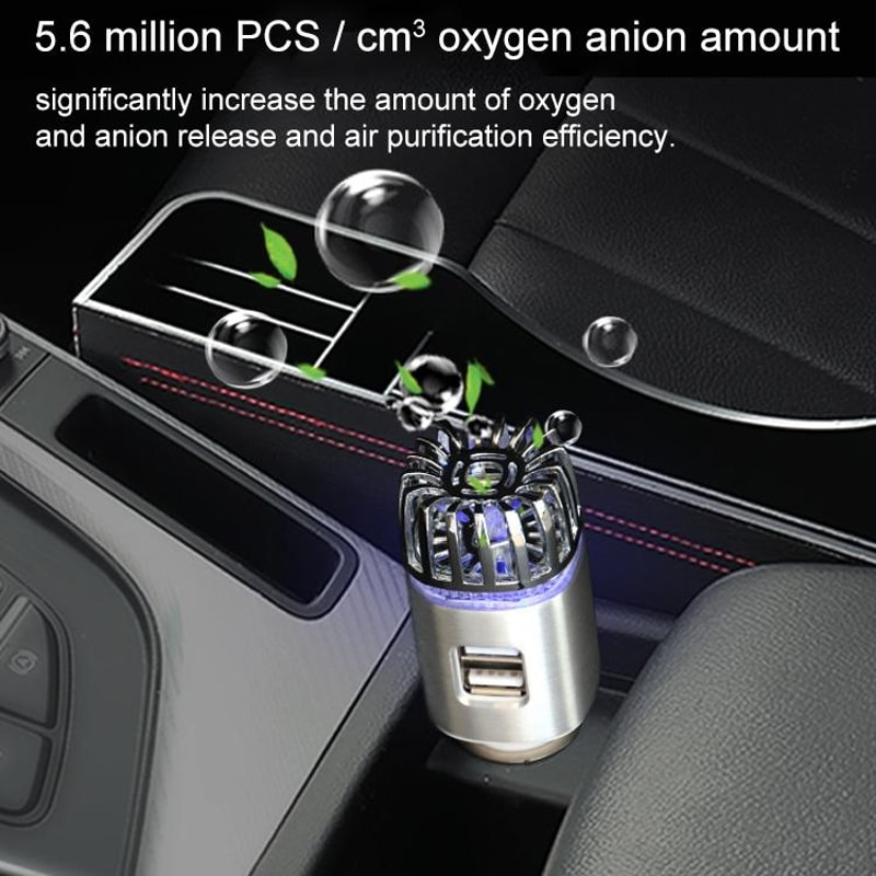 2in1 Car Air Purifier And Humidifier With Dual USB Charger And Aromatherapy Diffuser 7