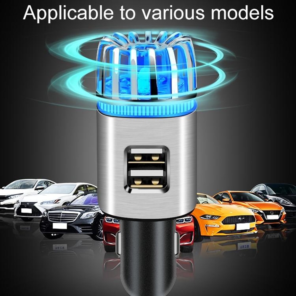2in1 Car Air Purifier And Humidifier With Dual USB Charger And Aromatherapy Diffuser 8