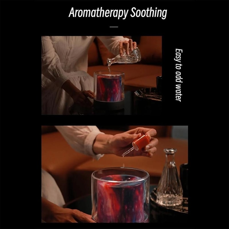 Flame Effect Aromatherapy Humidifier LED Essential Oil Diffuser For Home Desk 10