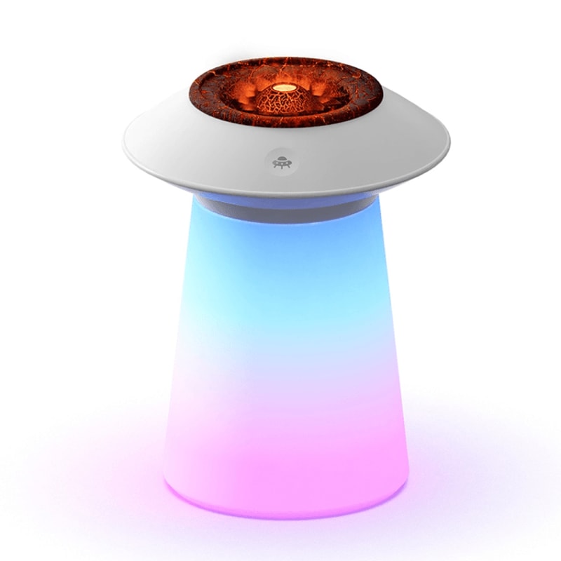 Sound Reactive RGB Flame Humidifier With Aromatherapy Diffuser And LED Mood Light 10