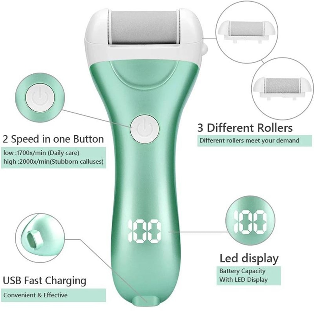 Electric Foot Grinder USB Pedicure Device Callus Remover With Digital Display 3