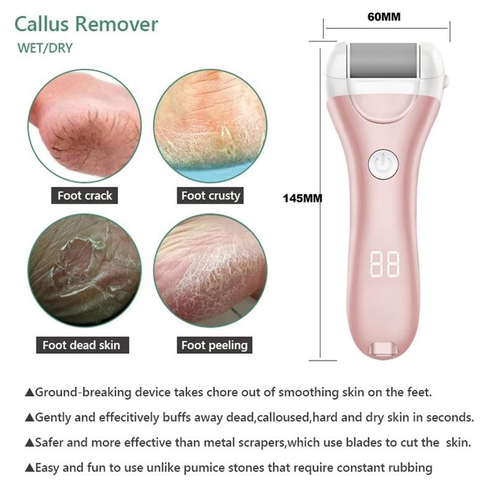 Electric Foot Grinder USB Pedicure Device Callus Remover With Digital Display 4