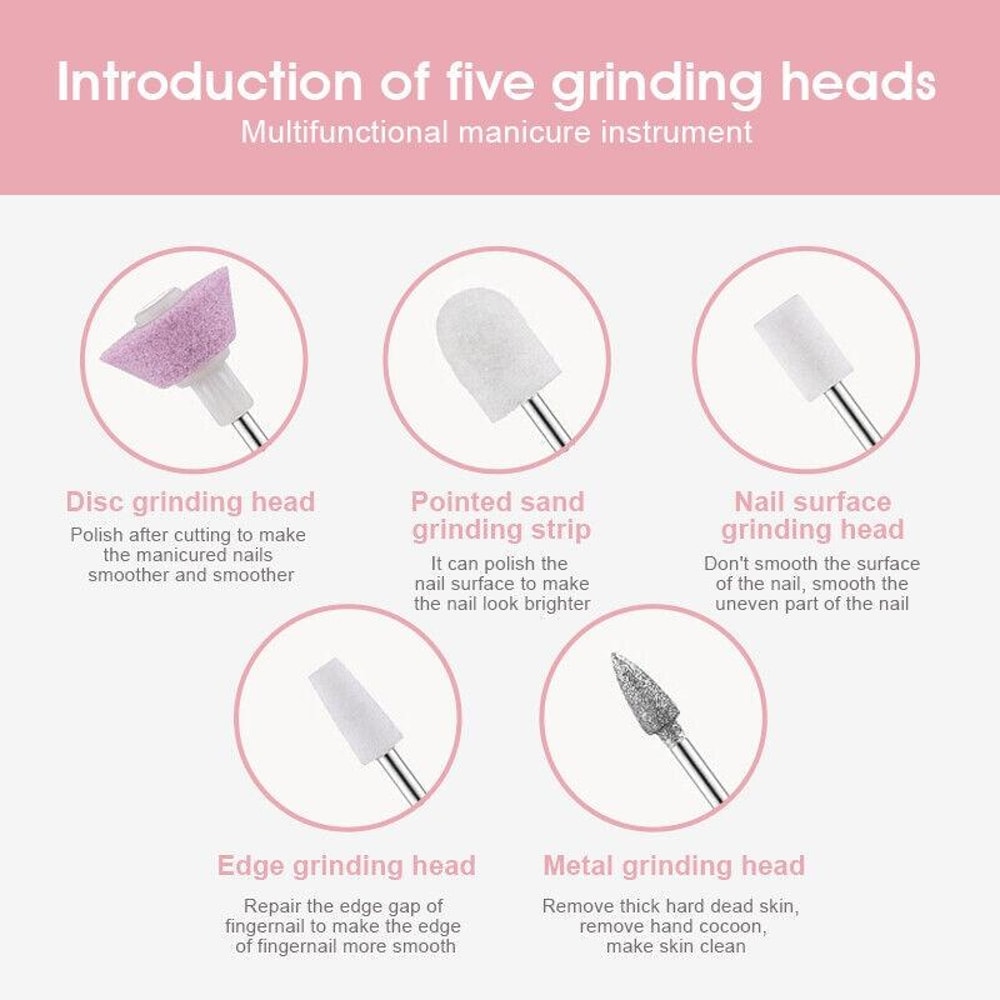 Rechargeable Nail Drill Machine With LED Light Professional Nail Drill Set For Home And Salon Use 7