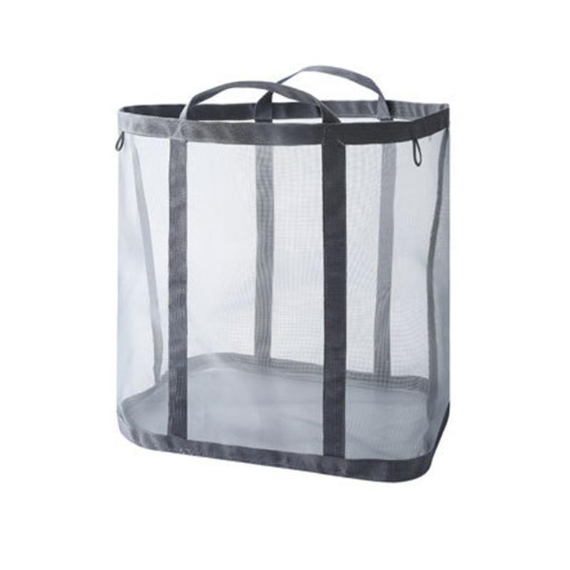 Wall Mounted Foldable Mesh Laundry Basket with Handles Hanging Clothes Hamper & Toy Storage Bag