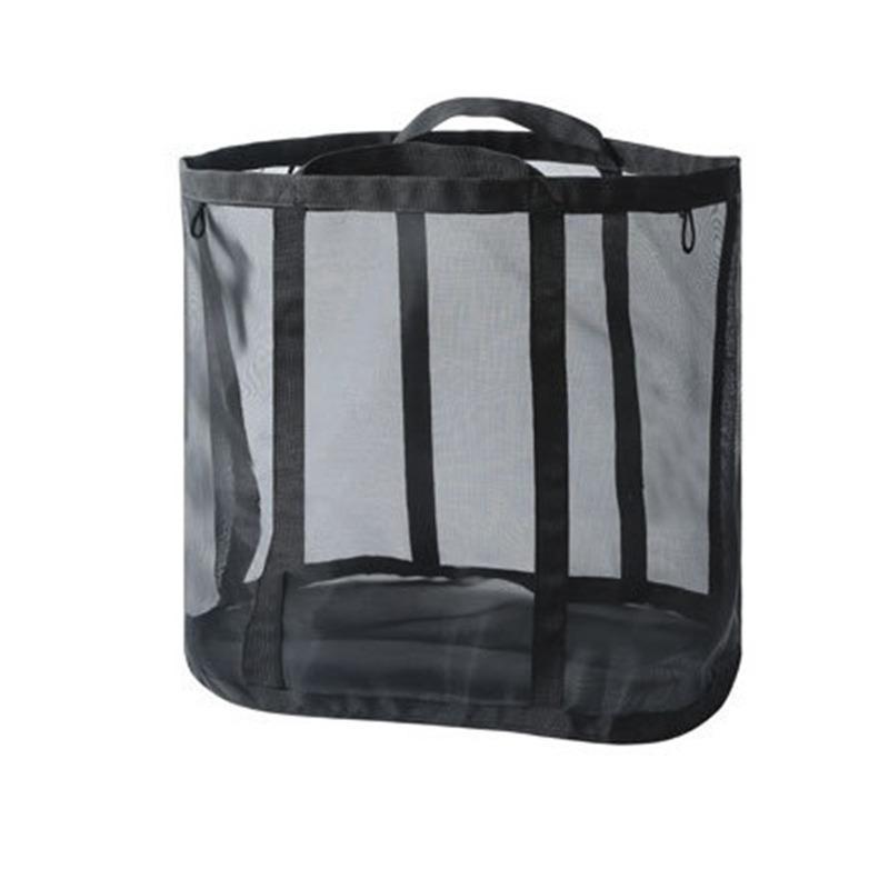 Wall Mounted Foldable Mesh Laundry Basket with Handles Hanging Clothes Hamper & Toy Storage Bag