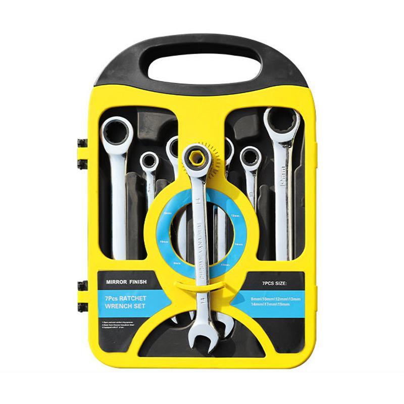 Dual Drive Ratchet Wrench Set 8-19mm Quick Release Non Slip Socket Spanner