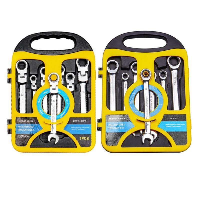 Dual Drive Ratchet Wrench Set 8-19mm Quick Release Non Slip Socket Spanner