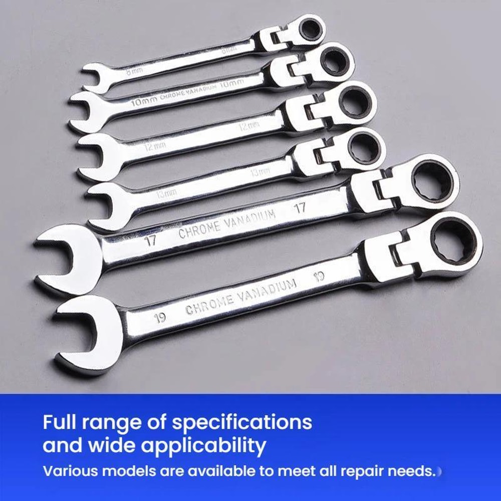 Dual Drive Ratchet Wrench Set 8-19mm Quick Release Non Slip Socket Spanner