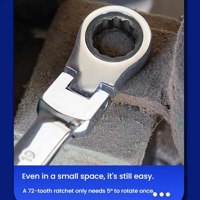 Dual Drive Ratchet Wrench Set 8-19mm Quick Release Non Slip Socket Spanner