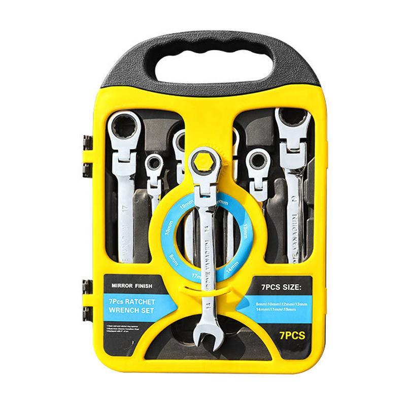 Dual Drive Ratchet Wrench Set 8-19mm Quick Release Non Slip Socket Spanner