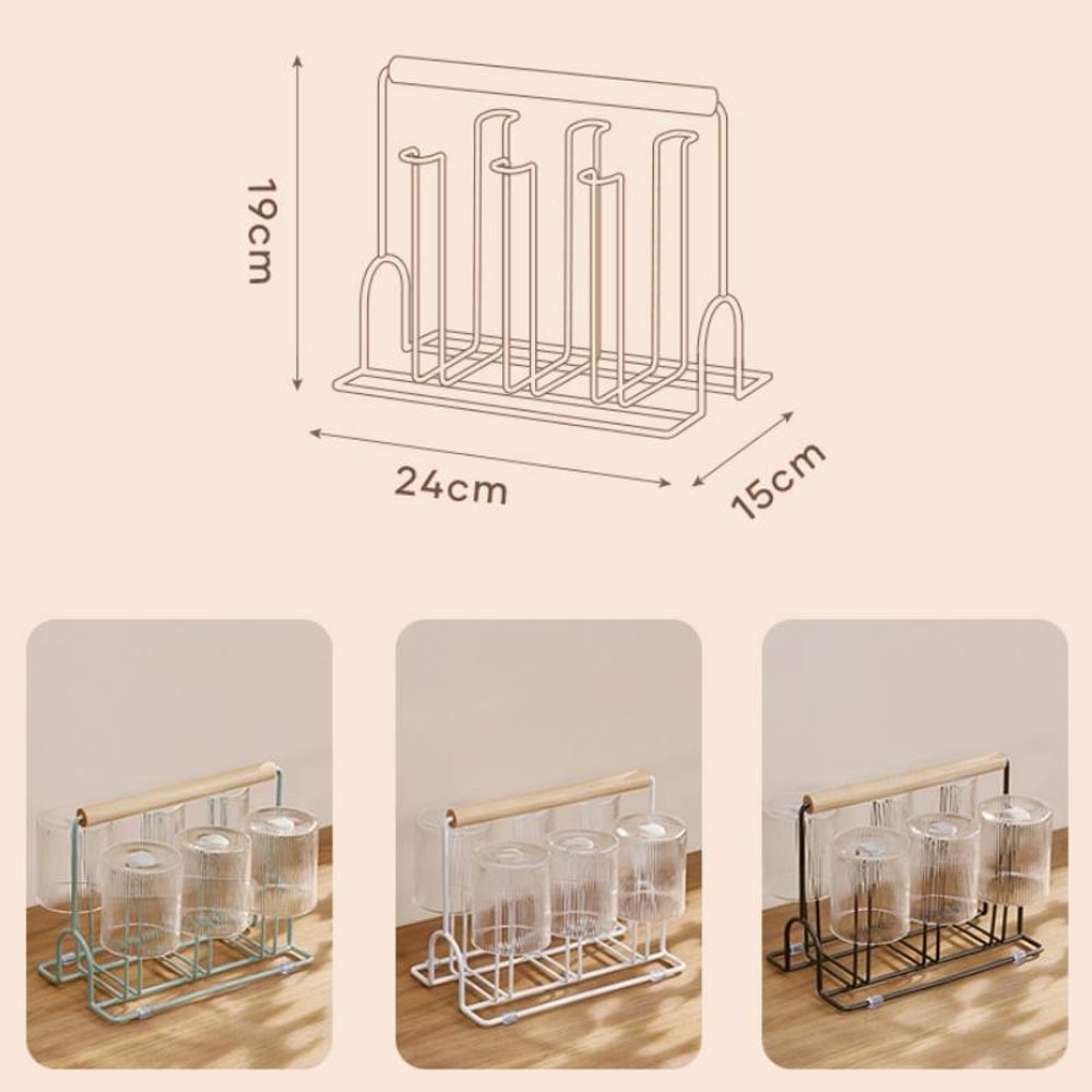 Beech Wood Cup Drying Rack Glass Cup Holder Kitchen Organizer Rack 1