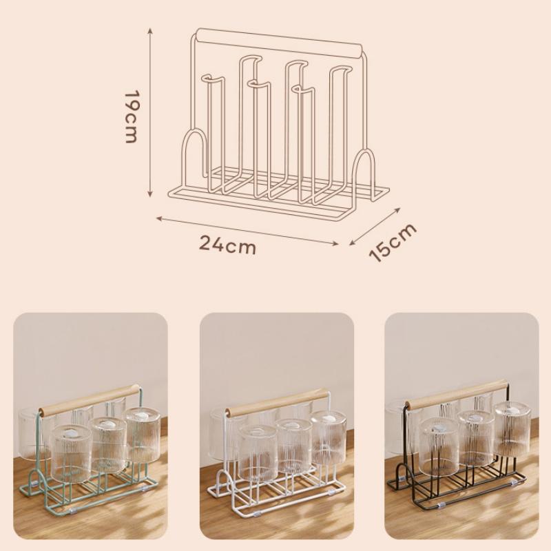 Beech Wood Cup Drying Rack Glass Cup Holder Kitchen Organizer Rack 1