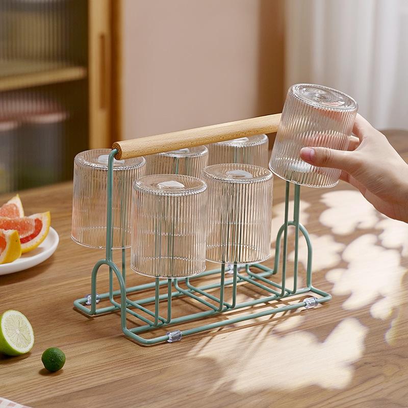 Beech Wood Cup Drying Rack Glass Cup Holder Kitchen Organizer Rack 3