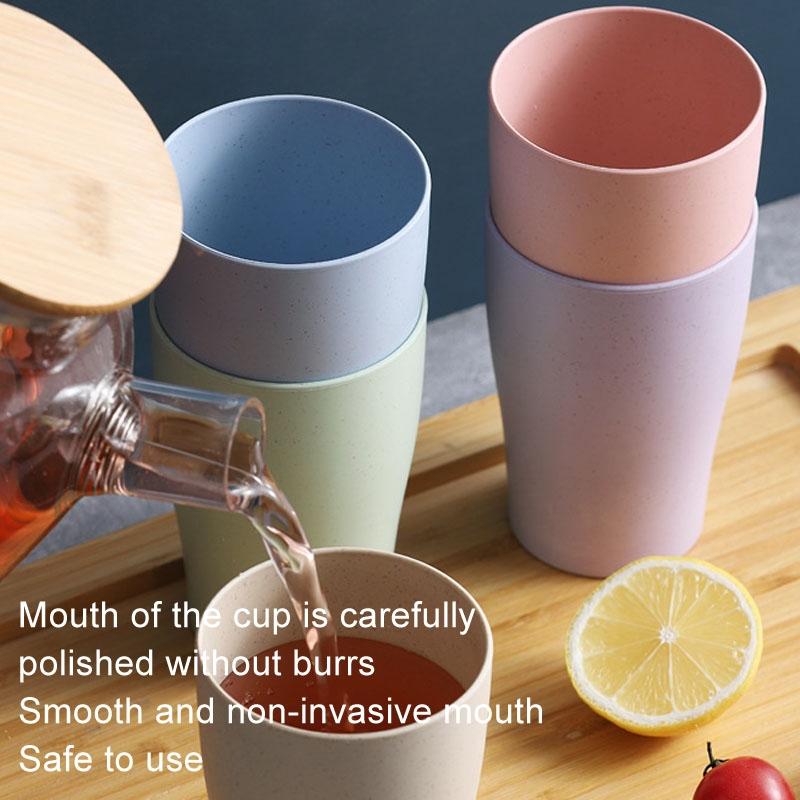 Eco Wheat Straw Travel Toothbrush Cup Set Unbreakable Portable Bathroom Cups 3