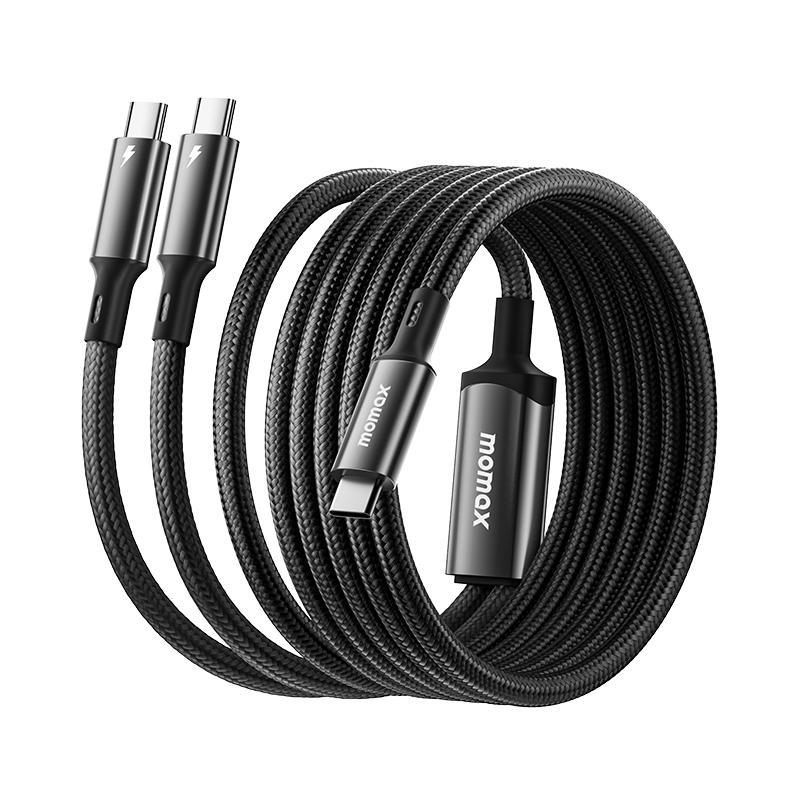 Magnetic 100W USB C To Dual USB C Fast Charging Cable Braided Sync Cable 8