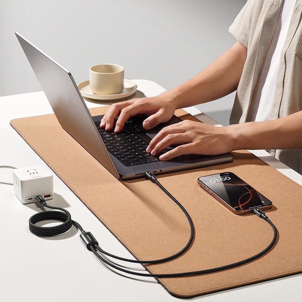 Magnetic 100W USB C To Dual USB C Fast Charging Cable Braided Sync Cable 7