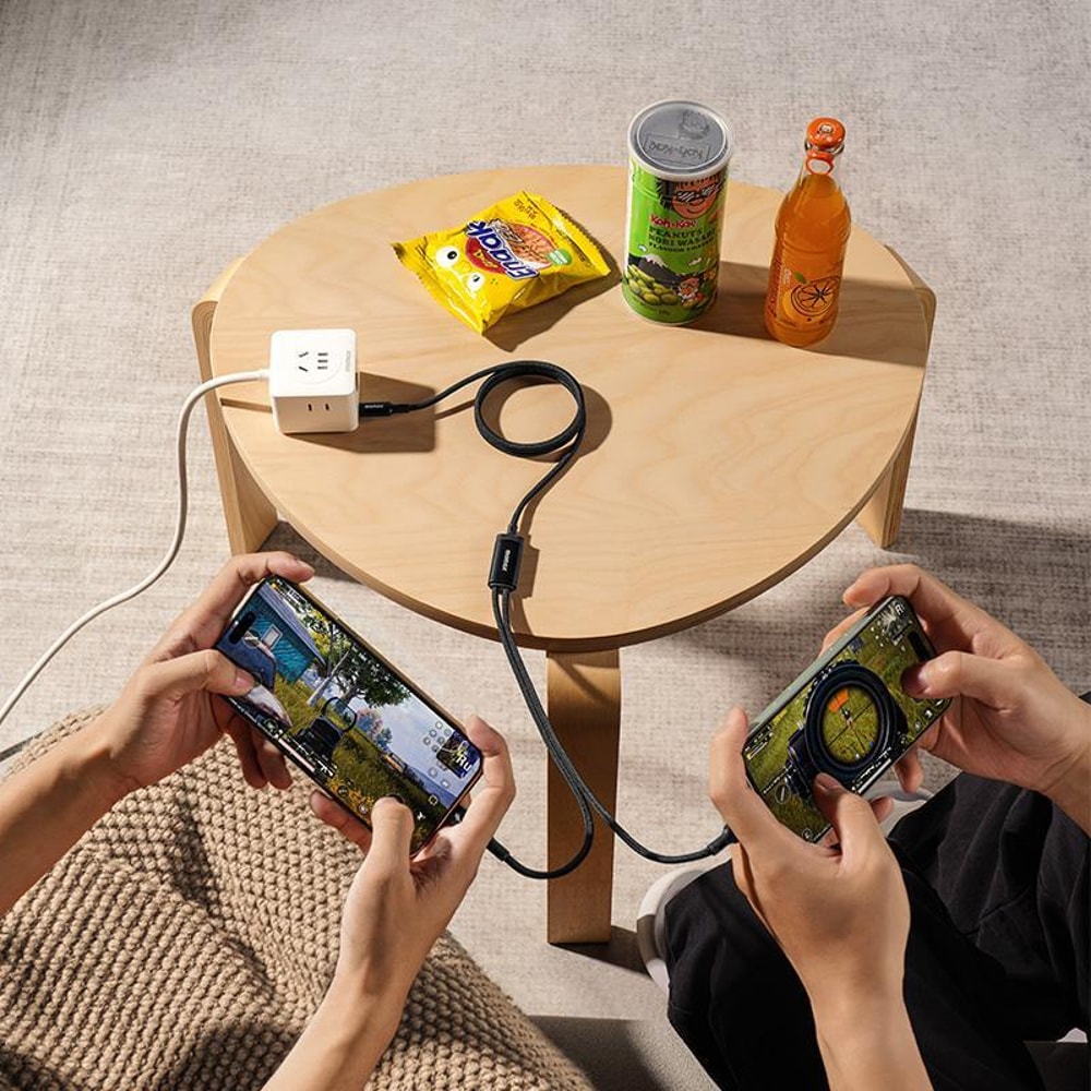 Magnetic 100W USB C To Dual USB C Fast Charging Cable Braided Sync Cable 6