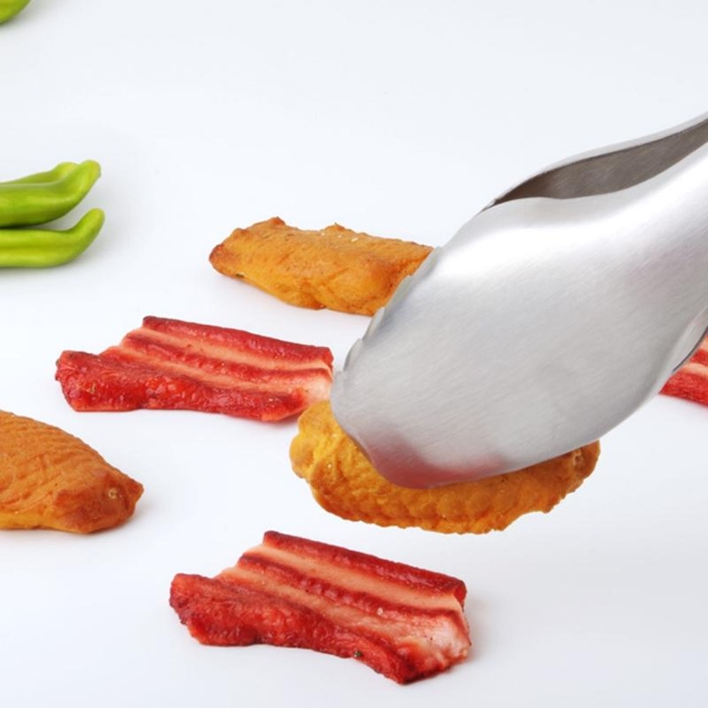 Premium Stainless Steel BBQ Tongs With HeatResistant Wooden Handle 4