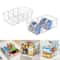 Four-Compartment Clear Storage Box Desktop Organizer with Removable Dividers