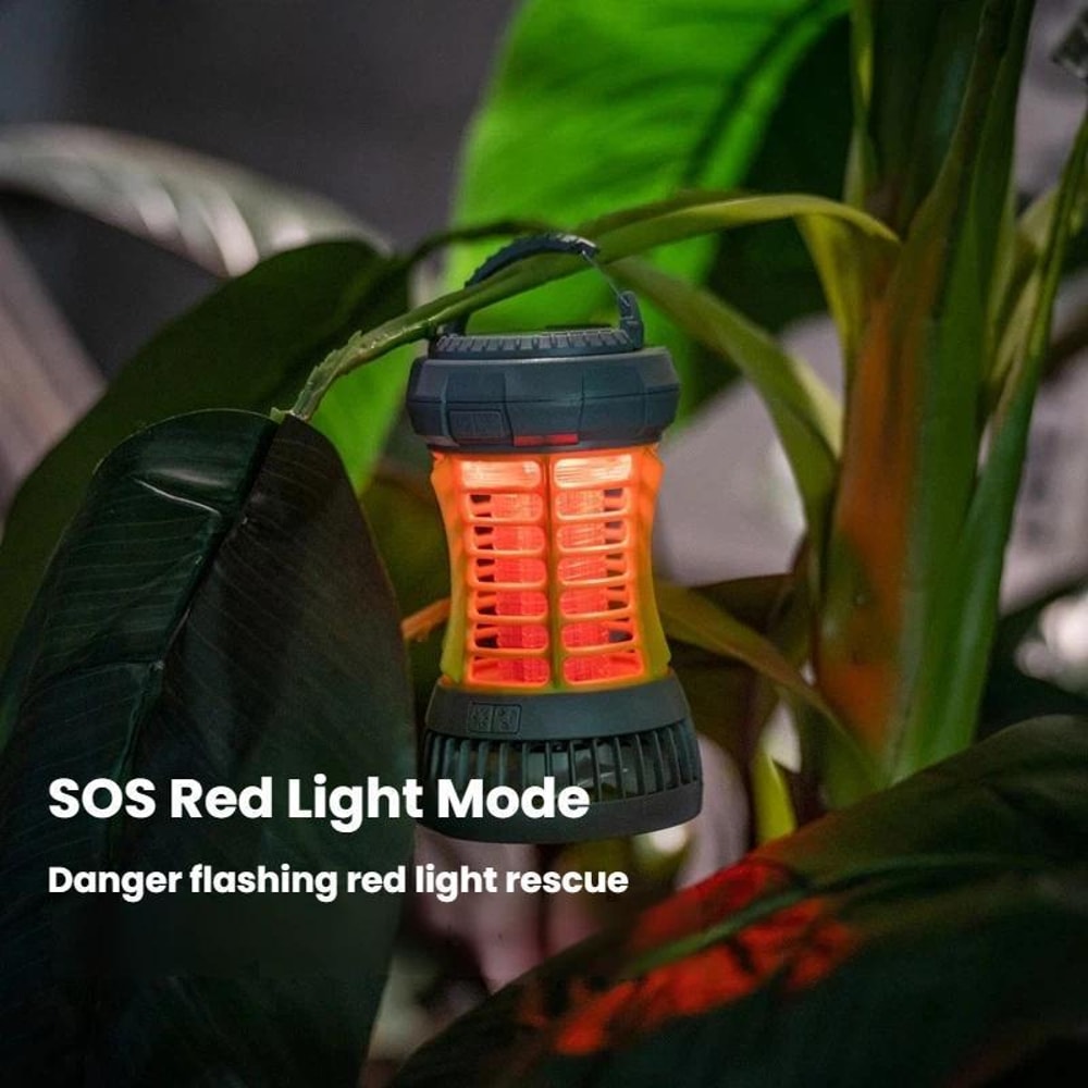 Portable Mosquito Killer Lamp Waterproof Camping Lantern Fan Electric Zapper & Cooling Fan