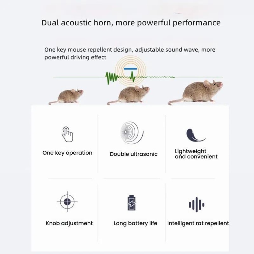 Rechargeable Ultrasonic Mouse Bat Repellent Pest Control Device 5