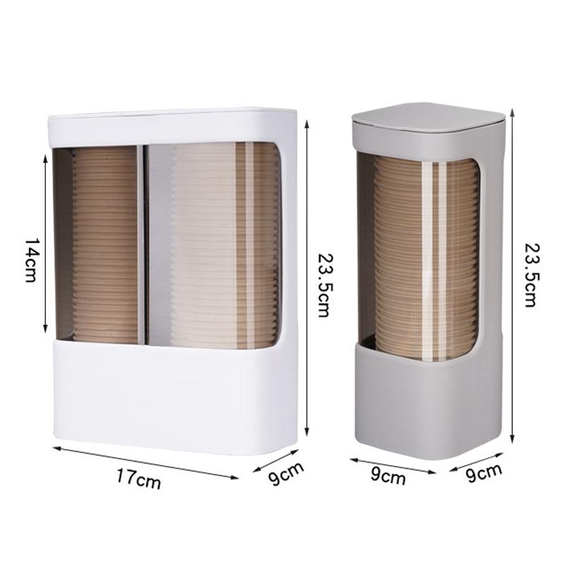 Wall Mounted Disposable Cup Holder With Dustproof Cover And No Drill Installation 2