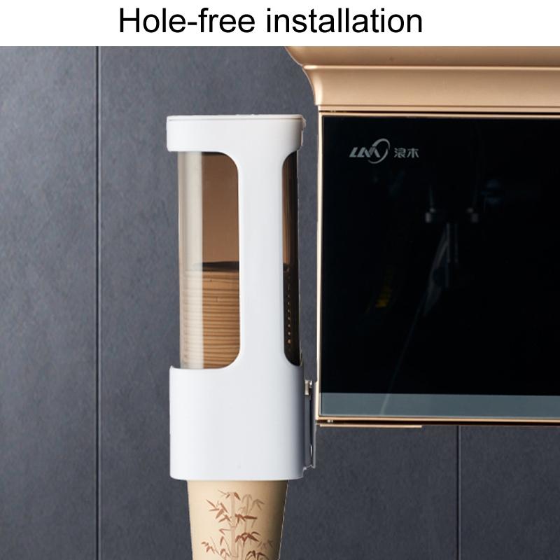 Wall Mounted Disposable Cup Holder With Dustproof Cover And No Drill Installation 4