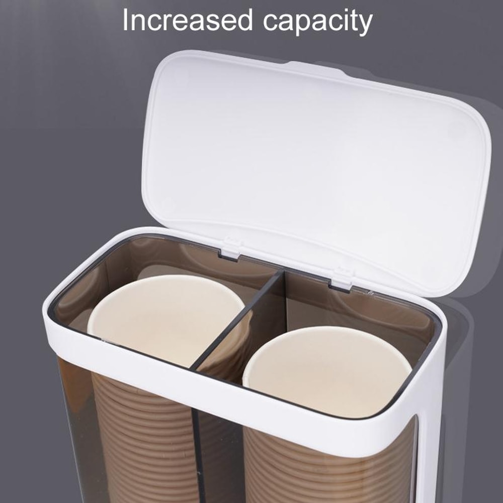 Wall Mounted Disposable Cup Holder With Dustproof Cover And No Drill Installation 5