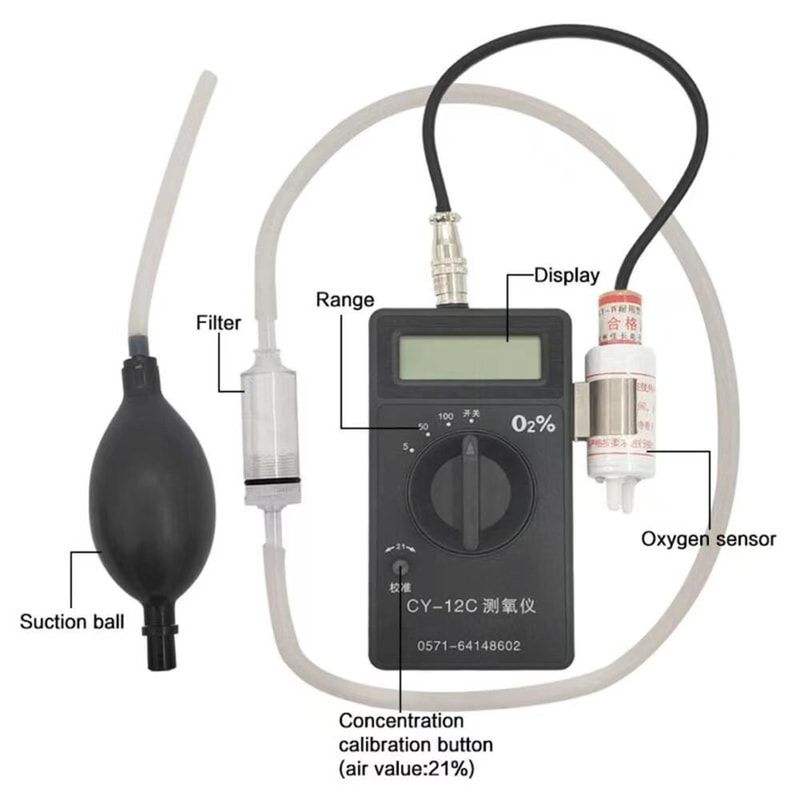 Portable Oxygen Analyzer Handheld Oxygen Measurement Device Oxygen Concentration Meter