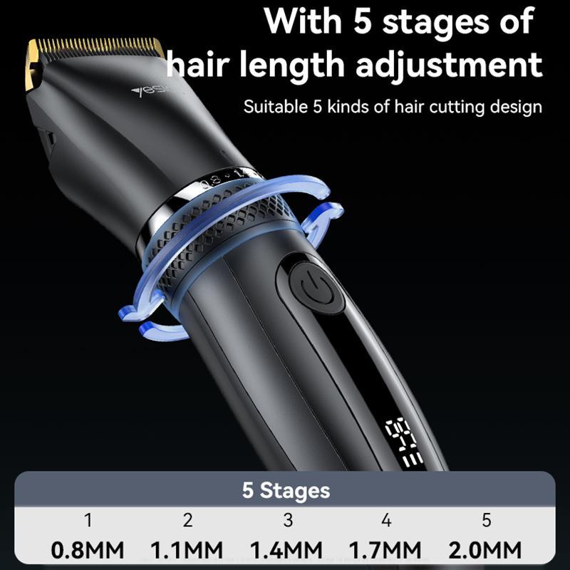Cordless Hair Clipper Professional Waterproof Beard Hair Trimmer With Adjustable Length 10