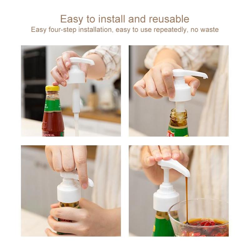 Precision 8ml Condiment Dispenser Pump Nozzle Set For Bottles Reusable Sauce Pump Head 6