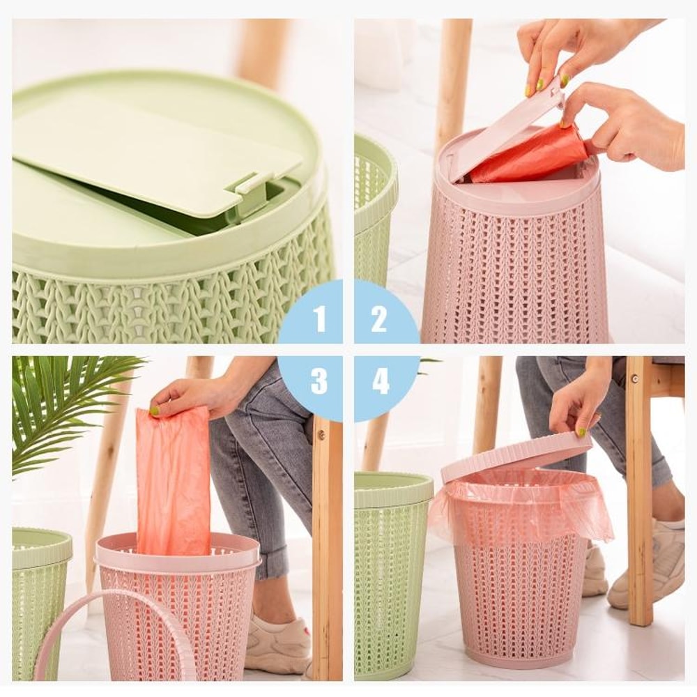 Removable Trash Bin With BuiltIn Bag Holder Compact Kitchen Waste Bin 2