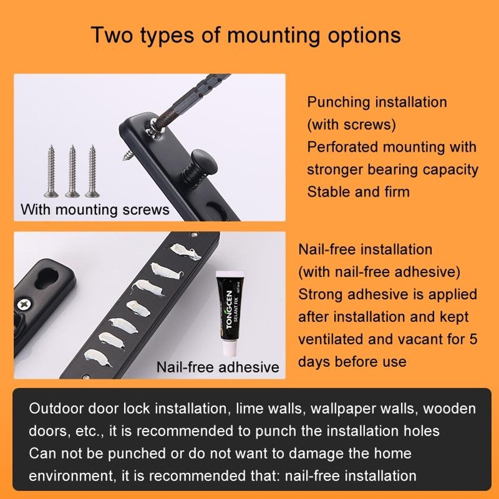 Heavy Duty Door Security Chain Lock Anti Burglary Door Latch For Home Safety 5