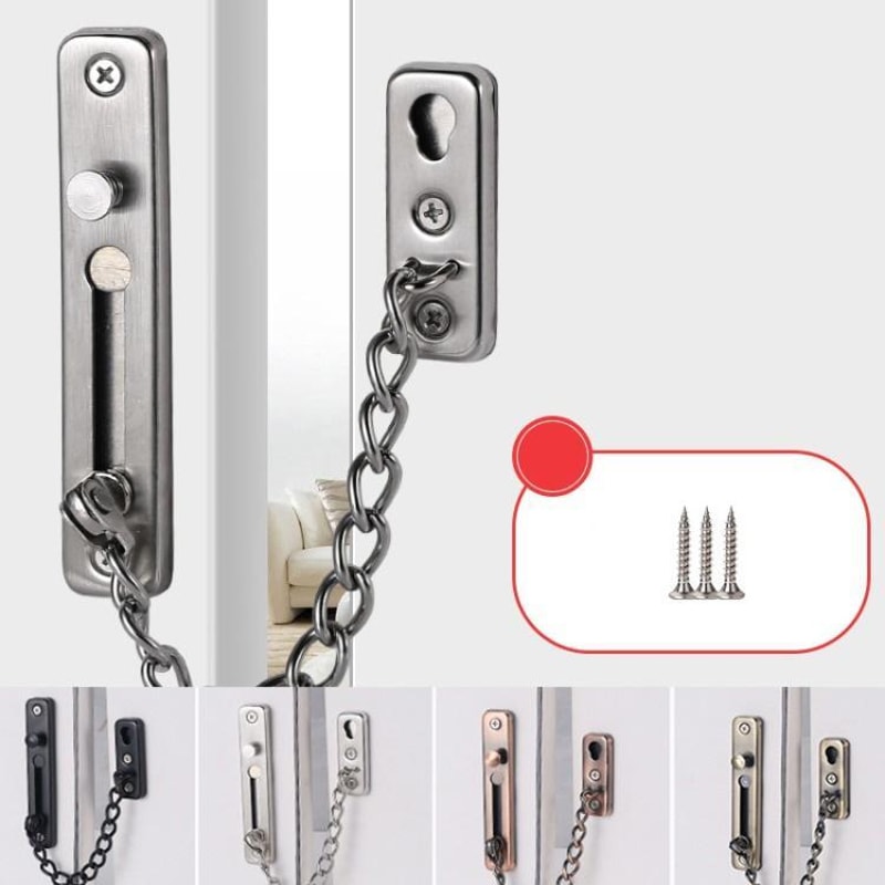 Heavy Duty Door Security Chain Lock Anti Burglary Door Latch For Home Safety 7